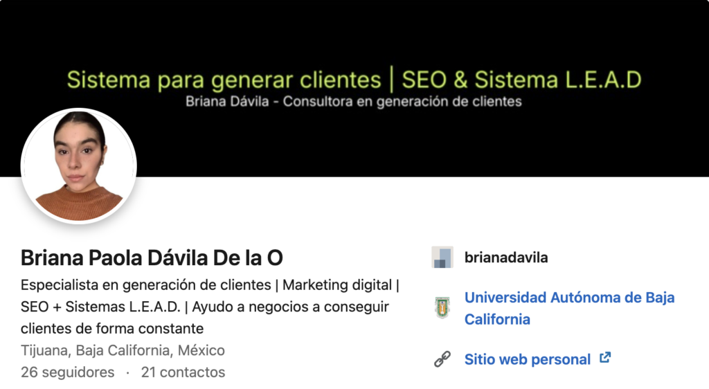 Especialista en marketing digital en Tijuana - Briana Dávila - Generación de clientes